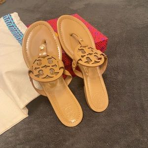 Tory Burch Miller Patent Sandal - Sand color